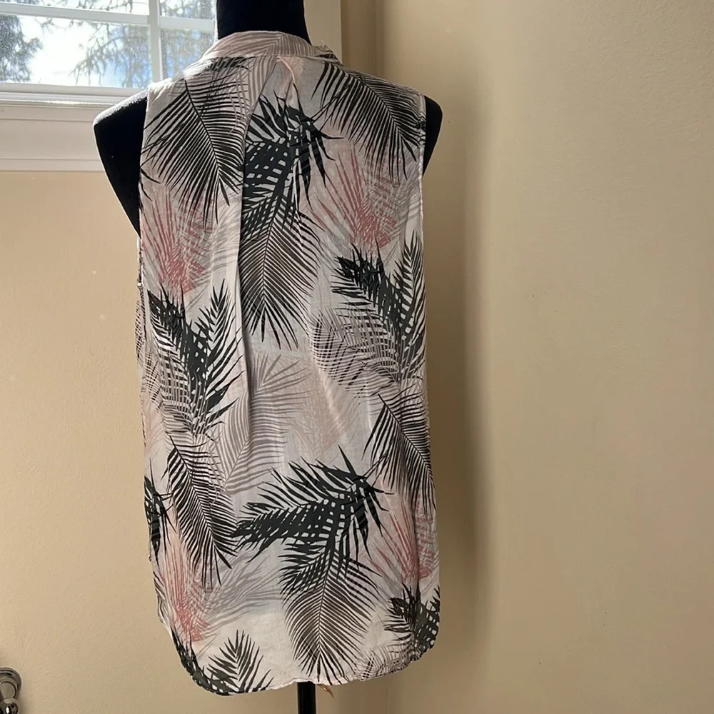 Bella Dahl Brushed Palm Print Beachy Boho Top Sz M - Picture 3 of 4